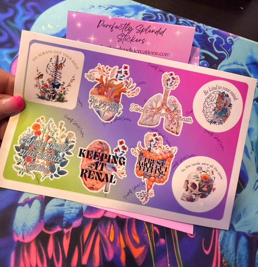 Anatomy Sticker Sheet, Funny Body Stickers