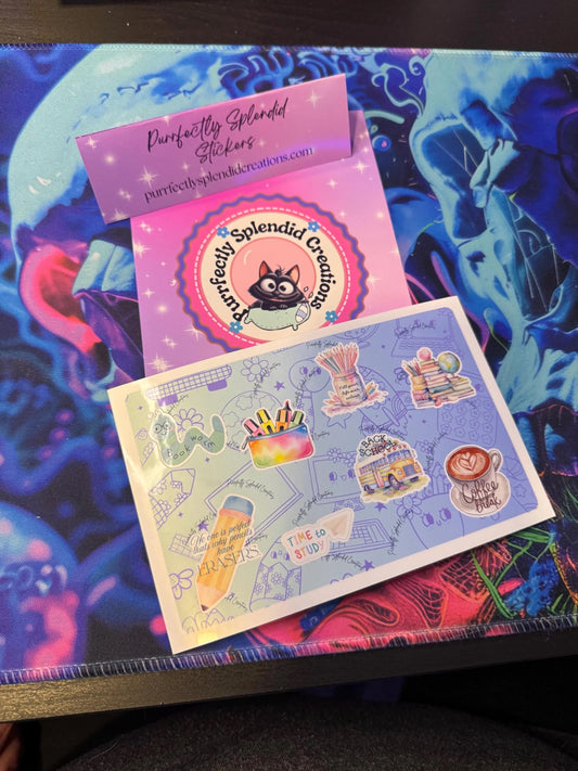 Student, Teacher, School Vibes, Sticker Sheet, Fun