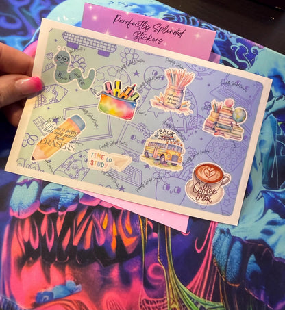 Student, Teacher, School Vibes, Sticker Sheet, Fun