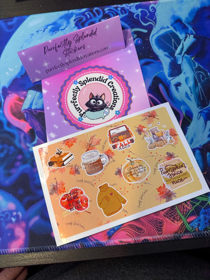 Cozy Fall Sticker Sheet, Autumn Planner Stickers