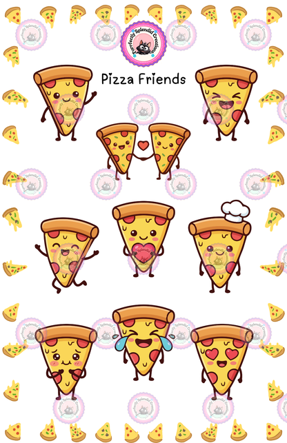 "Pizza Friends" Sticker Sheet (5.5x8.5")