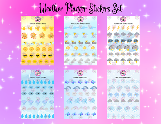 Weather Planner Sticker Sheet Set (x6 sheets 5x7")